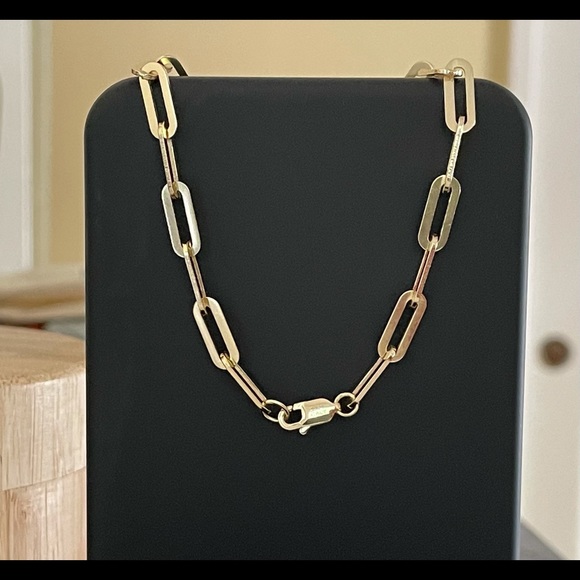 Jewelry - Paperclip bracelet 14k gold plated/925 SS/8 inch